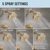 imageDelta Faucet Nicoli 14 Series SingleHandle Tub and Shower Trim Kit with 5Spray H2Okinetic Shower Head and Widespread Bathroom Faucet in Brushed Nickel Shower Valve IncludedChampagne Bronze