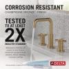 imageDelta Faucet Nicoli 14 Series SingleHandle Tub and Shower Trim Kit with 5Spray H2Okinetic Shower Head and Widespread Bathroom Faucet in Brushed Nickel Shower Valve IncludedChampagne Bronze
