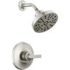 imageDelta Faucet Tetra 14 Series Gold Shower Faucet Set with H2Okinetic Shower Head Shower Trim Kit Gold Shower Faucet Lumicoat Champagne Bronze T14289CZPR Valve Not IncludedBrushed Nickel