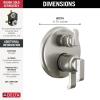 imageDelta Faucet Tetra 17 Series Chrome 3Setting Integrated Diverter Valve Trim Kit Chrome Diverter Valve Trim Kit Shower Trim Kit Lumicoat Chrome T27889PR Valve Not IncludedLumicoat Stainless