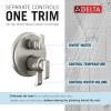 imageDelta Faucet Tetra 17 Series Chrome 3Setting Integrated Diverter Valve Trim Kit Chrome Diverter Valve Trim Kit Shower Trim Kit Lumicoat Chrome T27889PR Valve Not IncludedLumicoat Stainless