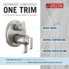 imageDelta Faucet Tetra 17T Series Matte Black 6Setting Integrated Diverter Valve Trim Kit Black Diverter Valve Trim Kit Shower Trim Kit Matte Black T27T989BL Valve Not IncludedLumicoat Stainless