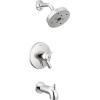 imageDelta Faucet Trinsic 17 Series DualFunction Tub and Shower Trim Kit Shower Faucet SingleSpray H2Okinetic Shower Head Matte Black T17459BL Valve Not IncludedChrome