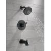 imageDelta Faucet Trinsic 17 Series DualFunction Tub and Shower Trim Kit Shower Faucet SingleSpray H2Okinetic Shower Head Matte Black T17459BL Valve Not IncludedMatte Black