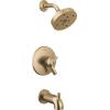imageDelta Faucet Trinsic 17 Series DualFunction Tub and Shower Trim Kit Shower Faucet SingleSpray H2Okinetic Shower Head Matte Black T17459BL Valve Not IncludedChampagne Bronze