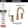 imageDelta Trinsic PullDown Widespread Bathroom Faucet with Wheel Handle Polished Nickel High Arc 3Hole Bathroom Sink Faucet with Sprayer Metal PushPop Drain Assembly Polished Nickel 3558PNPDDSTChampagne Bronze