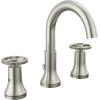 imageDelta Trinsic PullDown Widespread Bathroom Faucet with Wheel Handle Polished Nickel High Arc 3Hole Bathroom Sink Faucet with Sprayer Metal PushPop Drain Assembly Polished Nickel 3558PNPDDSTStainless