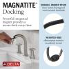 imageDelta Trinsic PullDown Widespread Bathroom Faucet with Wheel Handle Polished Nickel High Arc 3Hole Bathroom Sink Faucet with Sprayer Metal PushPop Drain Assembly Polished Nickel 3558PNPDDSTStainless