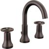 imageDelta Trinsic PullDown Widespread Bathroom Faucet with Wheel Handle Polished Nickel High Arc 3Hole Bathroom Sink Faucet with Sprayer Metal PushPop Drain Assembly Polished Nickel 3558PNPDDSTVenetian Bronze