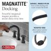 imageDelta Trinsic PullDown Widespread Bathroom Faucet with Wheel Handle Polished Nickel High Arc 3Hole Bathroom Sink Faucet with Sprayer Metal PushPop Drain Assembly Polished Nickel 3558PNPDDSTMatte Black