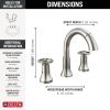 imageDelta Trinsic PullDown Widespread Bathroom Faucet with Wheel Handle Polished Nickel High Arc 3Hole Bathroom Sink Faucet with Sprayer Metal PushPop Drain Assembly Polished Nickel 3558PNPDDSTStainless