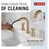 imageDelta Trinsic PullDown Widespread Bathroom Faucet with Wheel Handle Polished Nickel High Arc 3Hole Bathroom Sink Faucet with Sprayer Metal PushPop Drain Assembly Polished Nickel 3558PNPDDSTChampagne Bronze