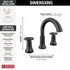 imageDelta Trinsic PullDown Widespread Bathroom Faucet with Wheel Handle Polished Nickel High Arc 3Hole Bathroom Sink Faucet with Sprayer Metal PushPop Drain Assembly Polished Nickel 3558PNPDDSTMatte Black