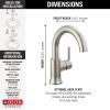 imageDelta Trinsic Swivel Spout High Arc 1Hole Bathroom Faucet Polished Nickel Single Hole Bathroom Sink Faucet PushPop Drain Assembly Polished Nickel 559HAPNDSTStainless