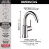 imageDelta Trinsic Swivel Spout High Arc 1Hole Bathroom Faucet Polished Nickel Single Hole Bathroom Sink Faucet PushPop Drain Assembly Polished Nickel 559HAPNDSTStainless
