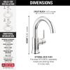 imageDelta Trinsic Swivel Spout High Arc 1Hole Bathroom Faucet Polished Nickel Single Hole Bathroom Sink Faucet PushPop Drain Assembly Polished Nickel 559HAPNDSTChrome