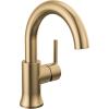 imageDelta Trinsic Swivel Spout High Arc 1Hole Bathroom Faucet Polished Nickel Single Hole Bathroom Sink Faucet PushPop Drain Assembly Polished Nickel 559HAPNDSTChampagne Bronze
