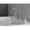imageDelta Trinsic Swivel Spout High Arc 1Hole Bathroom Faucet Polished Nickel Single Hole Bathroom Sink Faucet PushPop Drain Assembly Polished Nickel 559HAPNDSTStainless