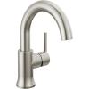 imageDelta Trinsic Swivel Spout High Arc 1Hole Bathroom Faucet Polished Nickel Single Hole Bathroom Sink Faucet PushPop Drain Assembly Polished Nickel 559HAPNDSTStainless