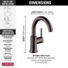 imageDelta Trinsic Swivel Spout High Arc 1Hole Bathroom Faucet Polished Nickel Single Hole Bathroom Sink Faucet PushPop Drain Assembly Polished Nickel 559HAPNDSTVenetian Bronze
