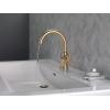 imageDelta Trinsic Swivel Spout High Arc 1Hole Bathroom Faucet Polished Nickel Single Hole Bathroom Sink Faucet PushPop Drain Assembly Polished Nickel 559HAPNDSTChampagne Bronze
