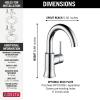 imageDelta Trinsic Swivel Spout High Arc 1Hole Bathroom Faucet Polished Nickel Single Hole Bathroom Sink Faucet PushPop Drain Assembly Polished Nickel 559HAPNDSTChrome