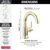 imageDelta Trinsic Swivel Spout High Arc 1Hole Bathroom Faucet Polished Nickel Single Hole Bathroom Sink Faucet PushPop Drain Assembly Polished Nickel 559HAPNDSTPolished Nickel