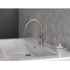 imageDelta Trinsic Swivel Spout High Arc 1Hole Bathroom Faucet Polished Nickel Single Hole Bathroom Sink Faucet PushPop Drain Assembly Polished Nickel 559HAPNDSTStainless