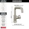imageDelta Trinsic USpout 1Hole Bathroom Faucet Brushed Nickel Single Hole Bathroom Sink Faucet Metal PushPop Drain Assembly Stainless 554HARSSDSTBrilliance Stainless