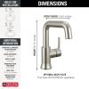 imageDelta Trinsic USpout 1Hole Bathroom Faucet Brushed Nickel Single Hole Bathroom Sink Faucet Metal PushPop Drain Assembly Stainless 554HARSSDSTBrilliance Stainless