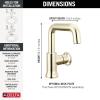 imageDelta Trinsic USpout 1Hole Bathroom Faucet Brushed Nickel Single Hole Bathroom Sink Faucet Metal PushPop Drain Assembly Stainless 554HARSSDSTBrilliance Polished Nickel