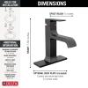 imageDelta Velum Matte Black Bathroom Faucet 1 Hole Single Hole Bathroom Sink Faucet for Vanity Metal PushPop Drain Assembly Matte Black 537BLMPUDSTMatte Black