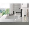 imageDelta Velum Matte Black Bathroom Faucet 1 Hole Single Hole Bathroom Sink Faucet for Vanity Metal PushPop Drain Assembly Matte Black 537BLMPUDSTMatte Black