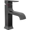 imageDelta Velum Matte Black Bathroom Faucet 1 Hole Single Hole Bathroom Sink Faucet for Vanity Metal PushPop Drain Assembly Matte Black 537BLMPUDSTMatte Black