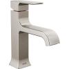 imageDelta Velum Matte Black Bathroom Faucet 1 Hole Single Hole Bathroom Sink Faucet for Vanity Metal PushPop Drain Assembly Matte Black 537BLMPUDSTStainless