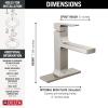 imageDelta Velum Matte Black Bathroom Faucet 1 Hole Single Hole Bathroom Sink Faucet for Vanity Metal PushPop Drain Assembly Matte Black 537BLMPUDSTStainless