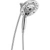 imageDELTA 5848025PK H2Okinetic In2ition 5Setting TwoinOne Hand Held Shower Head 25 GPM Water Flow ChromeChrome