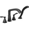 imageDELTA FAUCET T4776BL Four Hole Roman Tub Trim DeckMount with Diverter Matte Black