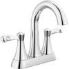 imageDelta 25897LF Esato 12 GPM Two Handle Centerset Bathroom Faucet with Push PopUp Drain Assembly  Matte BlackChrome