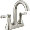 imageDelta 25897LF Esato 12 GPM Two Handle Centerset Bathroom Faucet with Push PopUp Drain Assembly  Matte BlackSpotshield Brushed Nickel