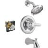 imageDelta Faucet Lahara 14 Series SingleHandle Tub and Shower Trim Kit Shower Faucet with 5Spray TouchClean Shower Head Stainless T14438SS Valve Not Included Without RoughChrome