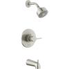 imageDelta Faucet Modern Raincan Round SingleFunction Tub and Shower Trim Kit Gold Tub Faucet Set Rainfall Shower Head Gold Delta Shower Kit Champagne Bronze T14469CZPP Valve Not IncludedStainless