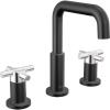 imageDelta Faucet Nicoli Widespread Bathroom Faucet 3 Hole Gold Bathroom Faucet Bathroom Sink Faucet Drain Assembly Champagne Bronze 35894LFCZMatte Black  Chrome