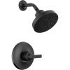 imageDelta Faucet Tetra 14 Series Gold Shower Faucet Set with H2Okinetic Shower Head Shower Trim Kit Gold Shower Faucet Lumicoat Champagne Bronze T14289CZPR Valve Not IncludedMatte Black