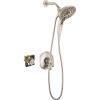 imageDelta Faucet Tetra 14 Series Gold Shower Faucet Set with H2Okinetic Shower Head Shower Trim Kit Gold Shower Faucet Lumicoat Champagne Bronze T14289CZPR Valve Not IncludedBrushed Nickel