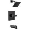 imageDelta Faucet Velum 14 Series SingleFunction Black Tub and Shower Faucet Set Valve Trim Kit Shower Handle Delta Shower Trim Kit Shower Set Matte Black T14437BL Valve Not Included