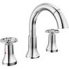 imageDelta Trinsic PullDown Widespread Bathroom Faucet with Wheel Handle Polished Nickel High Arc 3Hole Bathroom Sink Faucet with Sprayer Metal PushPop Drain Assembly Polished Nickel 3558PNPDDSTChrome