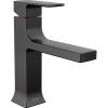 imageDelta Velum Matte Black Bathroom Faucet 1 Hole Single Hole Bathroom Sink Faucet for Vanity Metal PushPop Drain Assembly Matte Black 537BLMPUDSTMatte Black