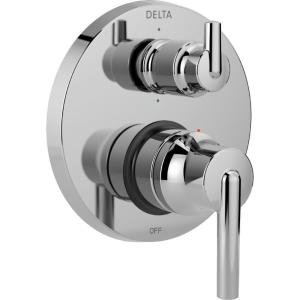 imageDELTA FAUCET T24959BL Contemporary Monitor 14 Series Valve 6Setting Integrated Shower Trim with Diverter Matte BlackChrome