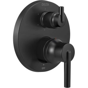 imageDELTA FAUCET T24959BL Contemporary Monitor 14 Series Valve 6Setting Integrated Shower Trim with Diverter Matte BlackMatte Black